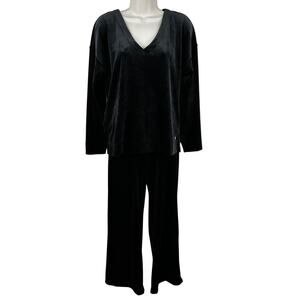 Tommy Bahama Velour 2 Piece Set Casual Lounge Resort Comfy Black Women's Small
